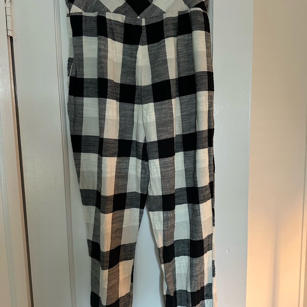 Stylish Black and White Checkered Women's Pants